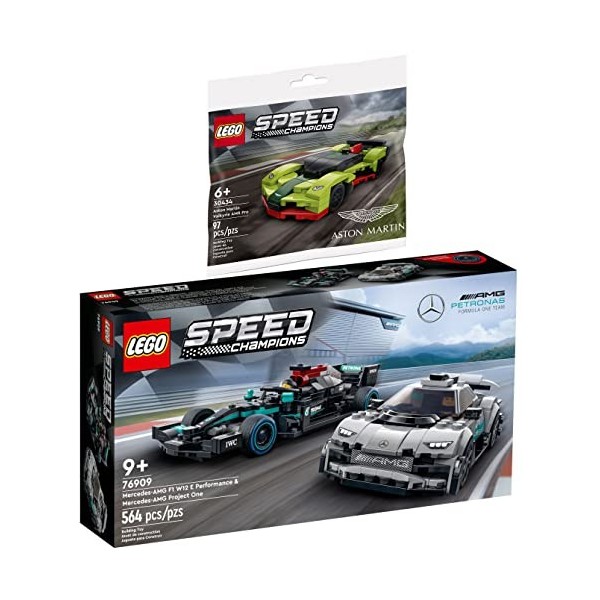 Lego 76909 Mercedes-AMG F1 W12 E Performance & Mercedes-AMG Project One & 30434 Aston Martin Valkyrie AMR Pro Lot de 2
