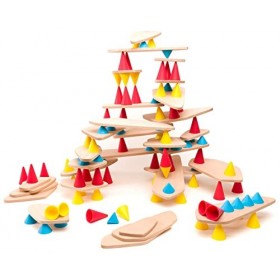 OPPI - Piks Kit Éducation - Jeu Éducatif en Bois et Silicone - avec Livret dInstructions - 128 Pièces