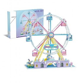 Ponam Grande Roue de Parc dattractions Blocs de Construction, Maquette de Grande Roue à Collectionner, 1390 Pièces Jeu de Con