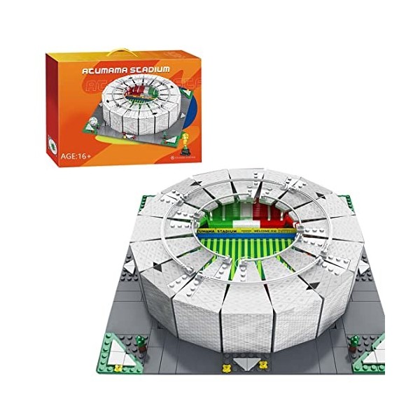 PUREFUN Kit de construction de stade avec lumière LED compatible avec larchitecture Lego, stade Atumama pour Coupe du Monde 