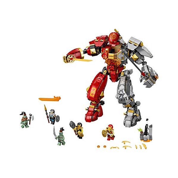 LEGO NINJAGO Fire Stone Mech 71720 Building Kit Featuring Ninja Mech, New 2020 968 Pieces 