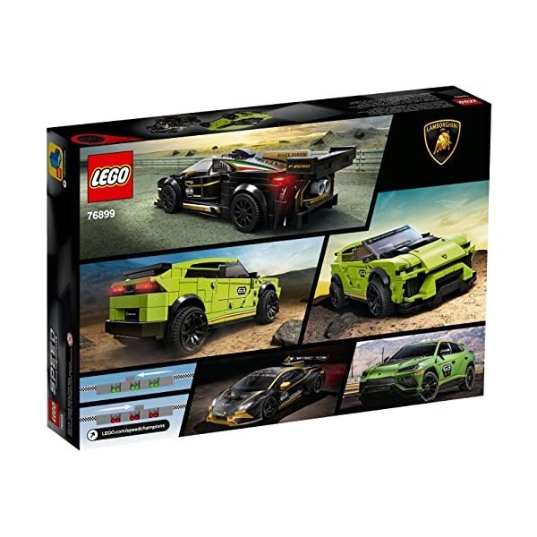 LEGO 76899 Speed Champions Lamborghini Urus St-X & Lamborghini Huracán Super Trofeo Evo, Jouet Voiture de Course Enfants