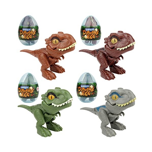 simyron Jouets de Dinosaure pour Enfants de 3 à 5 Ans, Jouet avec 4 Figurines Dino, Ensemble de Jeu de Dinosaure pour Garçons