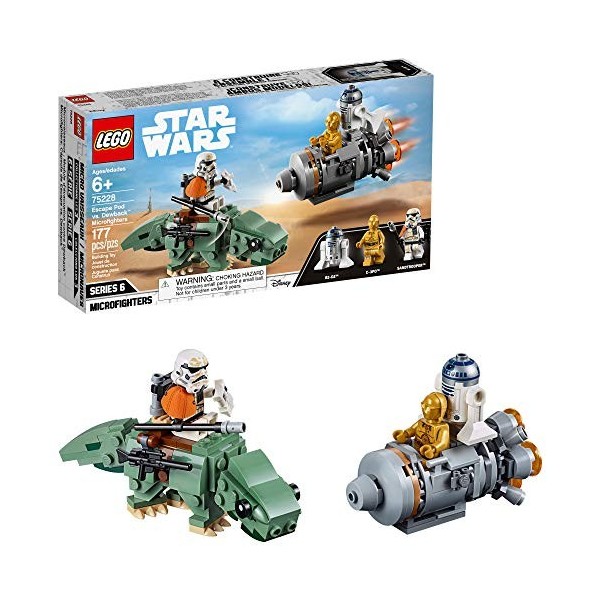 LEGO Star Wars: A New Hope Escape Pod vs Dewback Microfighters 75228 Building Kit 177 Pieces 