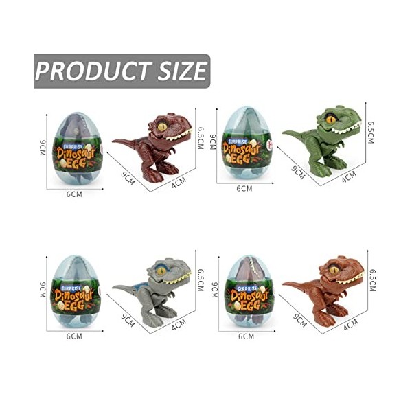 simyron Jouets de Dinosaure pour Enfants de 3 à 5 Ans, Jouet avec 4 Figurines Dino, Ensemble de Jeu de Dinosaure pour Garçons