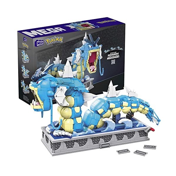 MEGA Coffret de construction Pokémon Léviator en Mouvement avec 2 186 briques et pièces compatibles et membres articulés, Jou