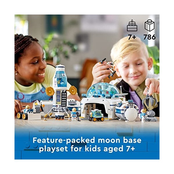 City Space Lunar Research Base 60350 Jeu de jouets de construction pour enfants, garçons et filles à partir de 7 ans 786 piè