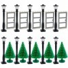 Lampadaire de porte en briques Accessoires jouets Maison de ville Jardin Classique Route Bloc de construction créatif Briques