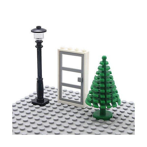 Lampadaire de porte en briques Accessoires jouets Maison de ville Jardin Classique Route Bloc de construction créatif Briques