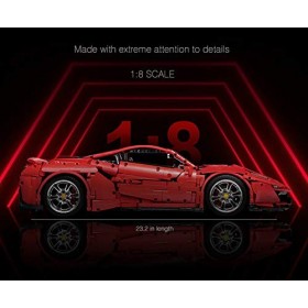 CaDA FigureArt Technique - 3236 pièces C61043W - Voiture de Sport 1:8 - Jouet de Construction Compatible avec Lego Technic