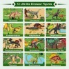 FRUSE Dinosaure Jouet avec 145x98cm Tapis,12 Pièces de Figurine de Finosaure Réalistes avec T-Rex,Carnotaurus,Boîte de Rangem