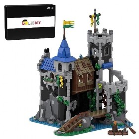 Explorers Modèle de château darchitecture médiévale, vue de rue modulaire, kit de construction, cadeaux pour adultes et enfa