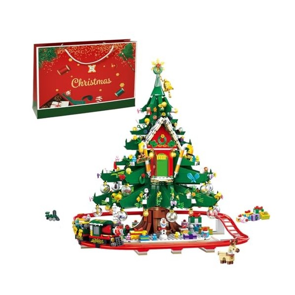 JoyMate Boîte à musique de Noël - Briques de construction - Pour sapin de Noël - Compatible avec Lego - Cadeaux de Noël - Jou