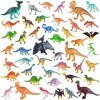 PLULON 45 Pcs Mini Dinosaure Jouets Enfants Figurines Dinosaure Animaux en Plastique Dinosaure Gâteau Toppers Ensemble Jeu En