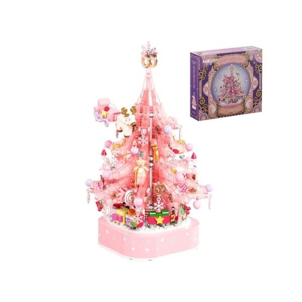 JoyMate Boîte à musique de Noël - Briques de construction - Pour sapin de Noël - Compatible avec Lego - Cadeaux de Noël - Jou