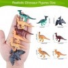 PLULON 45 Pcs Mini Dinosaure Jouets Enfants Figurines Dinosaure Animaux en Plastique Dinosaure Gâteau Toppers Ensemble Jeu En