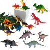 Dinosaure Jouet en Plastique, Jeu de Figurines de Dinosaures, 10PCS Mini Dinosaures Réaliste Modèle Ensemble, Dinosaure Éduca