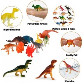 Dinosaure Jouet en Plastique, Jeu de Figurines de Dinosaures, 10PCS Mini Dinosaures Réaliste Modèle Ensemble, Dinosaure Éduca