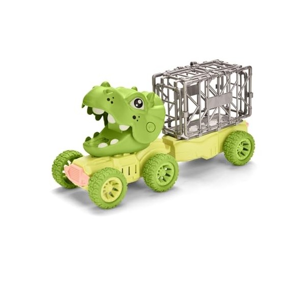 Jouets de Camion de Dinosaure pour Enfants de 2 à 5 Ans, Camion de Transport de Voiture T-Rex avec 12 Figurines Dino, Ensembl