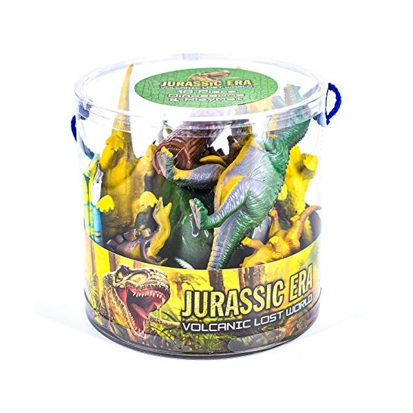 Toyland 18 Dinosaures de lépoque Jurassique dans la Baignoire - Figurines et Tapis de Jeu