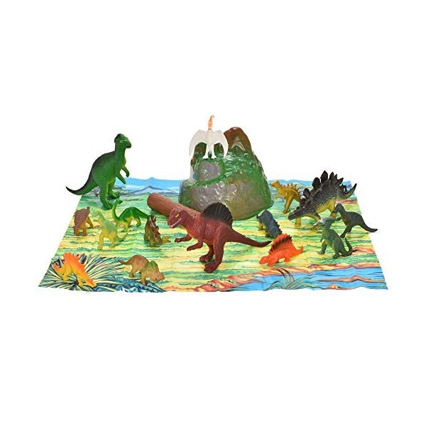 Toyland 18 Dinosaures de lépoque Jurassique dans la Baignoire - Figurines et Tapis de Jeu