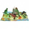 Toyland 18 Dinosaures de lépoque Jurassique dans la Baignoire - Figurines et Tapis de Jeu