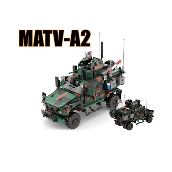 SUNDAYA Technic Véhicules Militaire Blocs de Construction, 803 pièces MATV-A2 Véhicule Anti-Embuscade Char Militaires Modèles