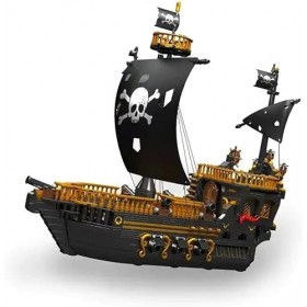 Blocs de Construction, Ensemble de Jouets de Blocs de Construction de Modèle de Bateau Pirate Médiéval DIY, pour Enfants Adul