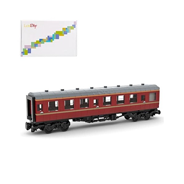 MSEI Lot de 730 blocs de construction de train technique modèle MOC-52021 7Wide HP Express Train de passagers compatible avec