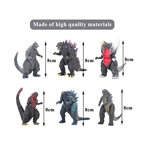 Figurines Godzilla - Ksopsdey Figurine DAction Classique De Godzilla,Ensemble De Jouets De Dinosaures,Educatif Jouets Pour E