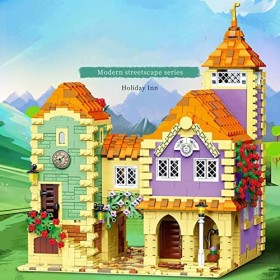 Mini Bloc De Construction Auberge De Vacances Kit,2948 Pièces MOC Assemblage Modèle Collection Jouets,Cadeaux Pour Enfants Et