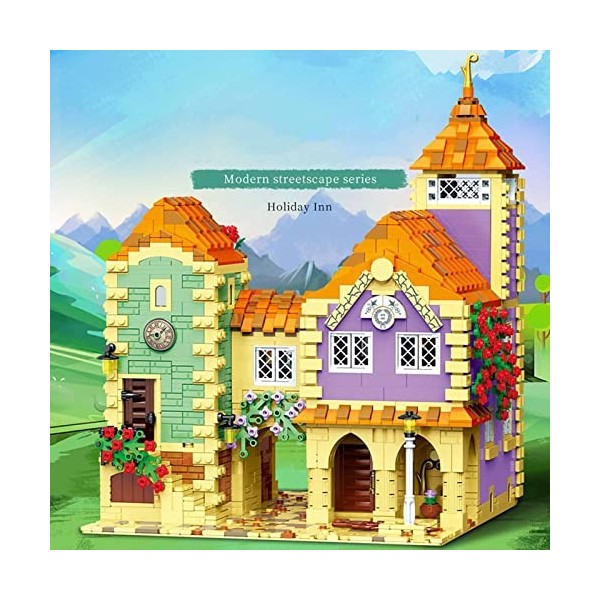 Mini Bloc De Construction Auberge De Vacances Kit,2948 Pièces MOC Assemblage Modèle Collection Jouets,Cadeaux Pour Enfants Et