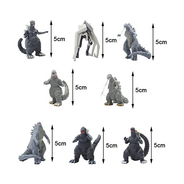 Figurines Godzilla - Ksopsdey Figurine DAction Classique De Godzilla,Ensemble De Jouets De Dinosaures,Educatif Jouets Pour E