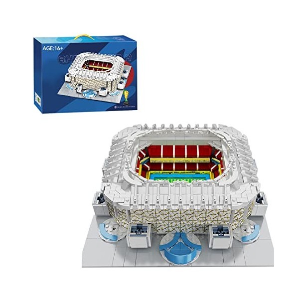 ARMD Ali Stadium Lot de 1789 blocs de construction pour modélisme Coupe du monde de football 2022 avec lumière LED, compatibl