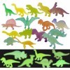 Probuk 32 Pièce Figurine Dinosaure 16 Styles Mini Brillent dans Le Noir Figurines Dinosaures,Enfants Lot de Dinosaure Jouet L