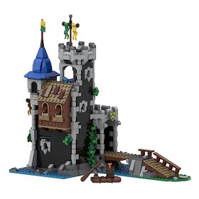 EnWind DIY Forteresse médiévale du comté de Lakeside - Kit maison de pirate - Blocs de construction modulaires - Compatible a