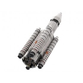 FORTTS Technik Space Rocket Building Blocks Building Kit, Saturn II INT-18 Aviation Rocket Model Building Kit, 1248 Blocs d