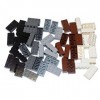 LEGO Pièces et pièces: Assortiment de briques 2x4 noir, gris foncé, gris clair, brun rougeâtre, blanc - 50 pièces