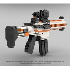 QJWM Modèle de mitraillette technologique, M416c Submachine Assembling Building Blocks Building Blocks Fusil Kit avec Fonctio