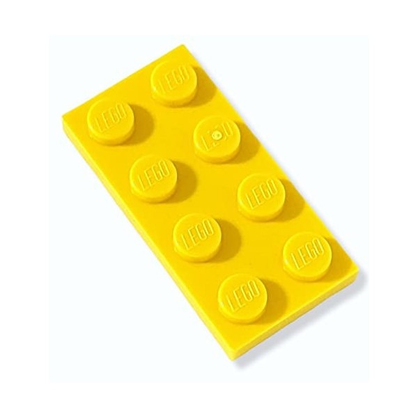 LEGO Accessoires de construction - Assiettes jaunes 2x4 jaune vif - 100 pièces
