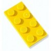 LEGO Accessoires de construction - Assiettes jaunes 2x4 jaune vif - 100 pièces