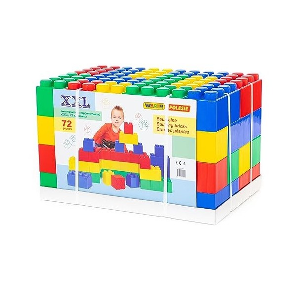 Polesie Jeu de Briques de Construction XXL 72 pièces, Polesie41999, Multicolore