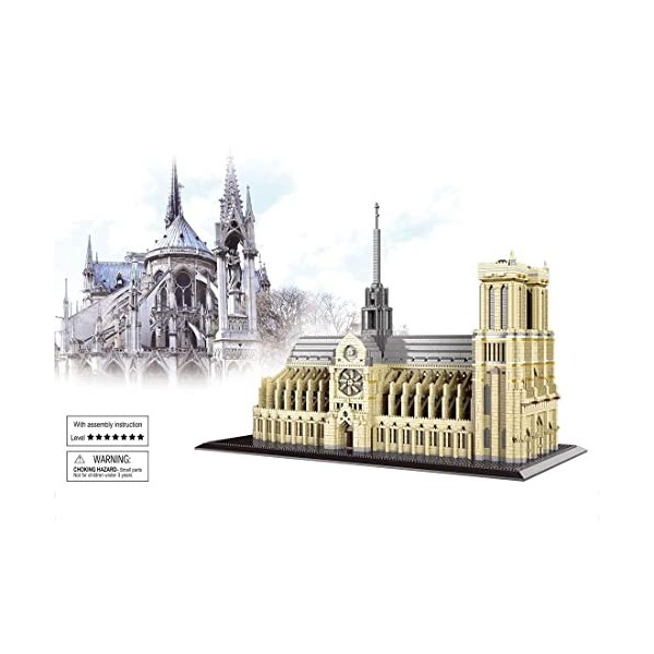 Architecture Blocs de Construction, 7380 Pièces Grande MOC modèle darchitecture de renommée Mondiale Notre Dame de Paris, Jeu