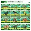 FRUSE Dinosaure Jouet,12 Pcs Grandes Réaliste Figurine Dinosaure avec T-Rex,Seau de Stockage,Livre Dinausaures,Dinosaure Cade