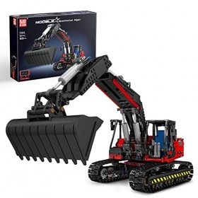 Mould King Technic Excavatrice Pelleteuse Jeu de Construction Télécommandé Pelle sur Chenilles Blocs de Serrage Modèle 1828 