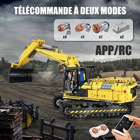 SDXFUWA 13112 Technique Excavatrice, Pelleteuse Motorisée Télécommande Contrôle APP & RC Modèle, pour Age 8+ 1,830+ pièces 