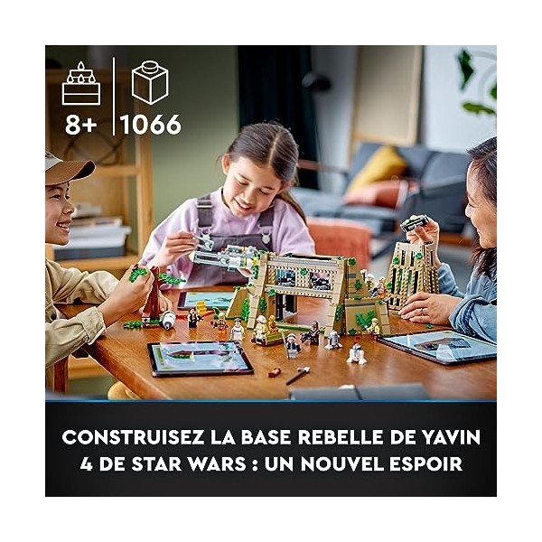 LEGO 75365 Star Wars La Base Rebelle de Yavin 4, Set Comprenant 10