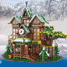 Likecom Cabane dans Les Arbres Jeu de Construction, DIY Modèle de Jouets éducatifs, 2466 Pièces Blocs de Construction Compati