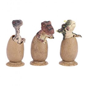 Ensemble de Jouets de Figurine de Dinosaure, 3 Pièces / Ensemble Oeufs de Dinosaure Jouet à Moitié éclos Mini Oeufs de Dinosa