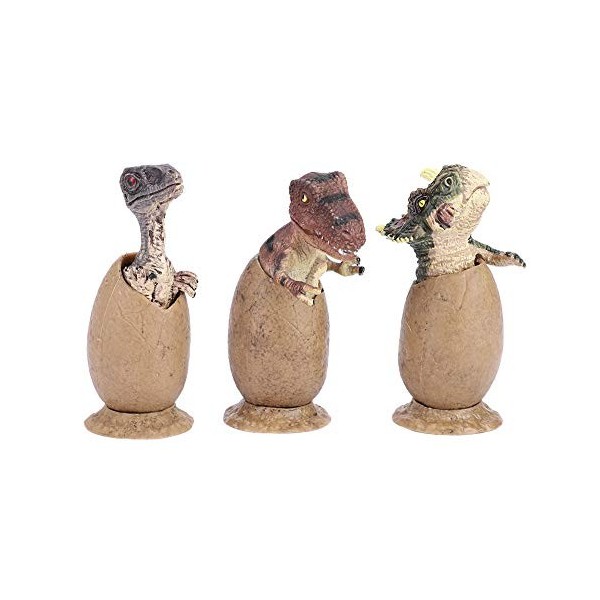 Ensemble de Jouets de Figurine de Dinosaure, 3 Pièces / Ensemble Oeufs de Dinosaure Jouet à Moitié éclos Mini Oeufs de Dinosa